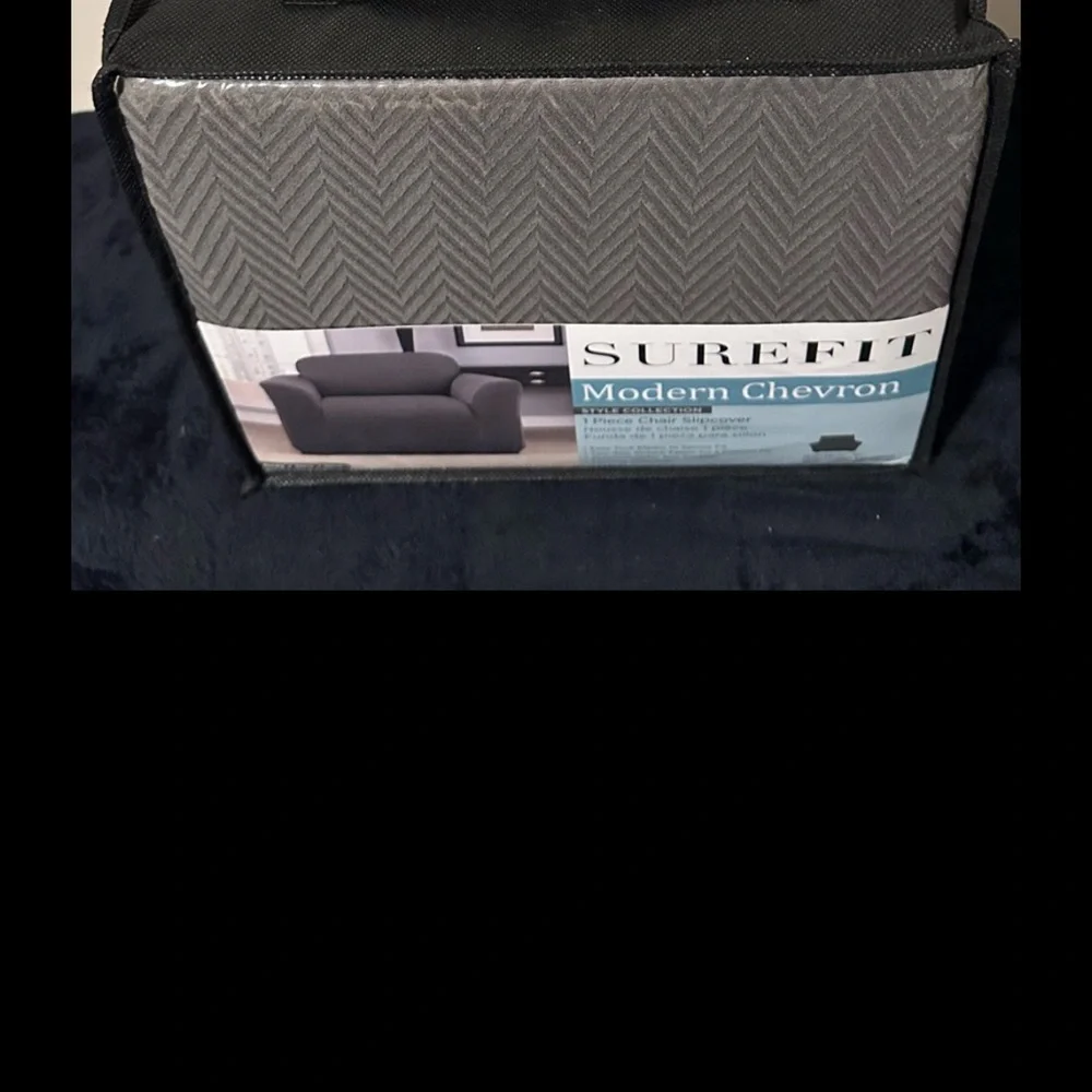 Surefit Modern Chevron 1 Piece Gray Chair Slipcover~NEW!